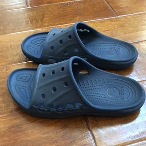CROCS Navy Blue Slip On Sandals Slides Men 8 W 10